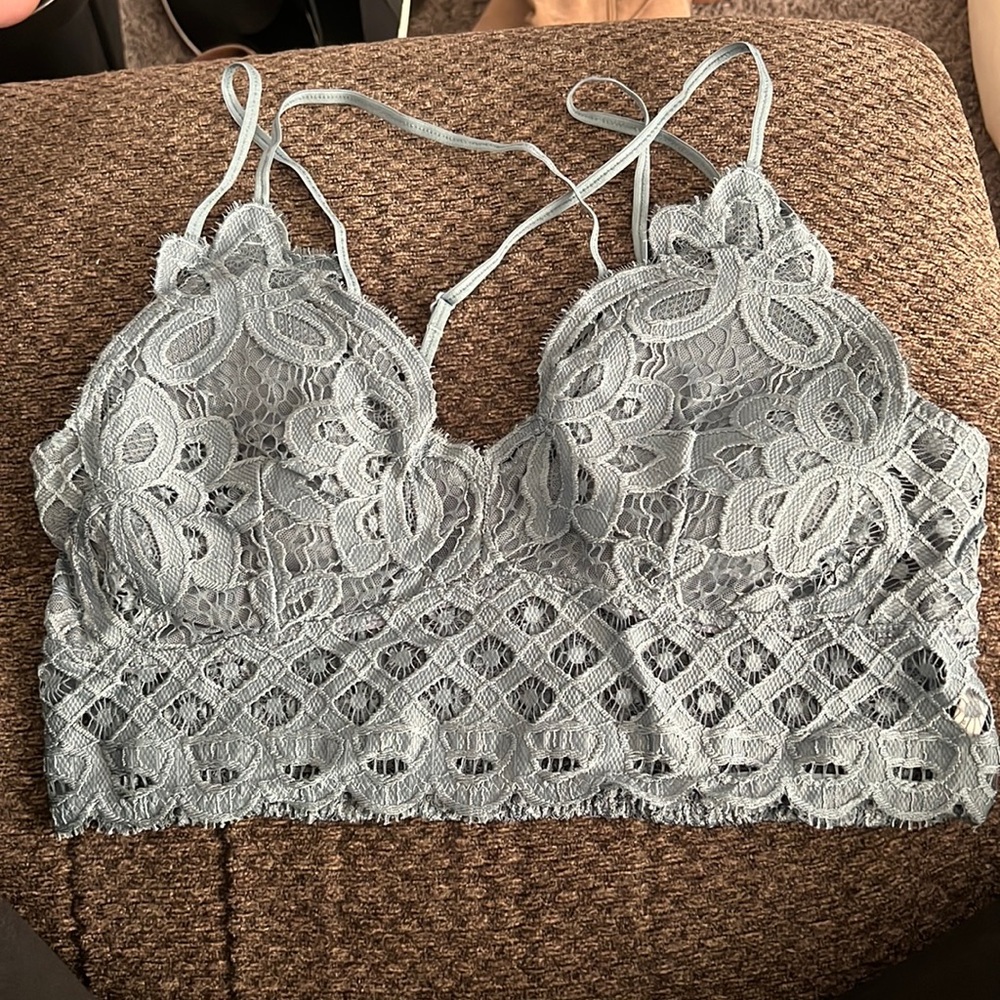 XL Lacey blue bralette.